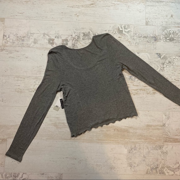 Nordstrom BP. Grey Cloudy Heather Ribbed Long Sleeve Shirt 2X - Picture 6 of 11